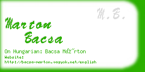 marton bacsa business card